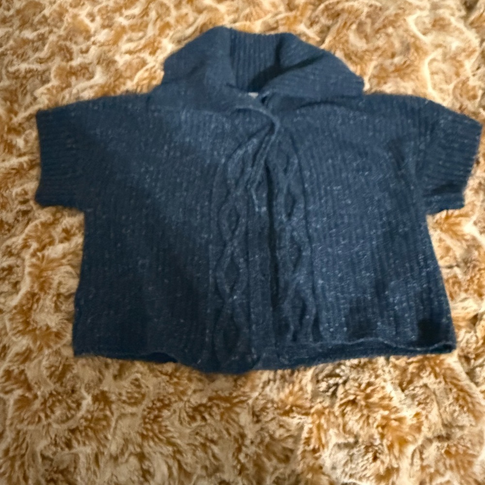 Michael Kors Navy Cable Knit Cardigan